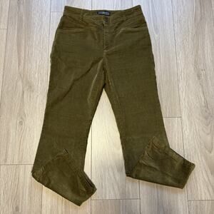 Peruvian Connection Zoe Velveteen Flare Pants Green Jeans Boho Chic 6